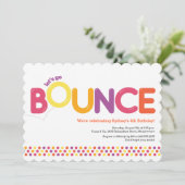 Bounce House Birthday Uitnodiging Roze & Sinaasapp (Staand voorkant)