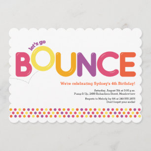 Bounce House Birthday Uitnodiging Roze & Sinaasapp