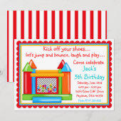 Bounce House Birthday Uitnodigingen - Primaire kle (Voorkant / Achterkant)