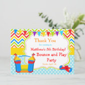 Bounce House Bouncy Castle Birthday Boy Bedankkaart (Staand voorkant)