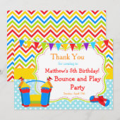 Bounce House Bouncy Castle Birthday Boy Bedankkaart (Voorkant / Achterkant)