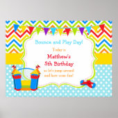 Bounce House Bouncy Castle Birthday Boy Poster (Voorkant)