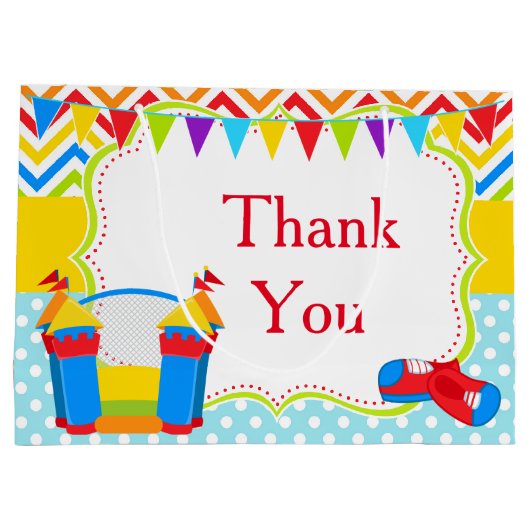 Bounce House Bouncy Castle Verjaardagsjongen Dank Groot Cadeauzakje (Achterkant)