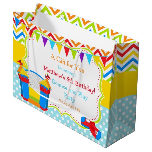 Bounce House Bouncy Castle Verjaardagsjongen Dank Groot Cadeauzakje (Voorkant Gekanteld)