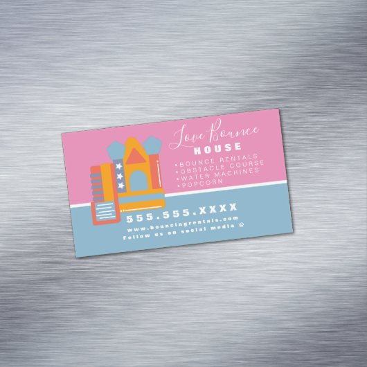 Bounce House Bouncy Jump Business Magnetisch Visitekaartje (Voorbeeld)