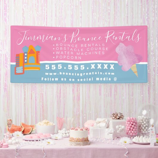 Bounce House Bouncy Jump Inflatables Business Spandoek (Feest)