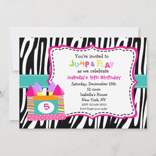 Bounce House Castle Birthday Uitnodigingen (Voorkant)