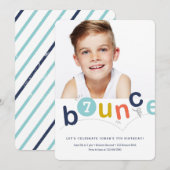 Bounce House Colorful Modern Kids Birthday Party Kaart (Voorkant / Achterkant)