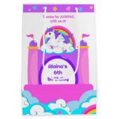 Bounce House Eenhoorn Meisjes Kasteel Verjaardagsf Medium Cadeauzakje (Achterkant)