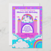 Bounce House Eenhoorn Meisjes Kinderen Verjaardags Kaart (Voorkant)