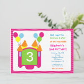 Bounce House Foto van Birthday Uitnodiging voor me (Staand voorkant)