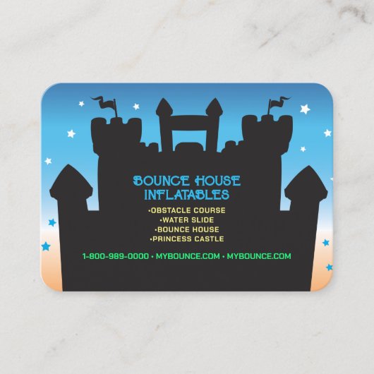 BOUNCE HOUSE INFLATABLES PARTY Uw Visitekaartjes (Voorkant)