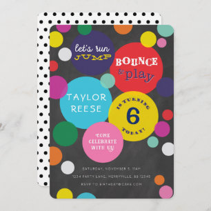 Bounce House Jump Birthday Uitnodiging