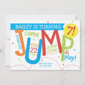 Bounce House Jump Boy Verjaardagsfeestje Primary Kaart (Voorkant)