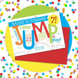 Bounce House Jump Boy Verjaardagsfeestje Primary Kaart