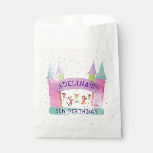 Bounce House Jump Spelen Gymnastiek Kinderen Verja Bedankzakje (Voorkant)