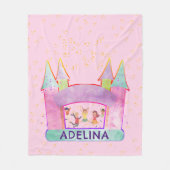 Bounce House Jump Spelen Gymnastiek Kinderen Verja Fleece Deken (Voorkant)