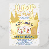 Bounce House Jump Spelen Gymnastiek Kinderen Verja Folie Uitnodiging (Voorkant)