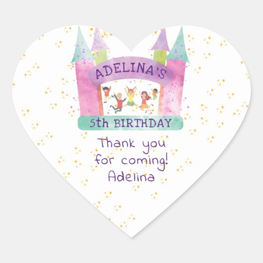 Bounce House Jump Spelen Gymnastiek Kinderen Verja Hart Sticker (Voorkant)