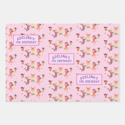 Bounce House Jump Spelen Gymnastiek Kinderen Verja Inpakpapier Vel (Voorkant)