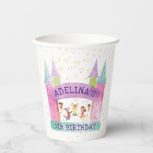 Bounce House Jump Spelen Gymnastiek Kinderen Verja Papieren Bekers (Voorkant)