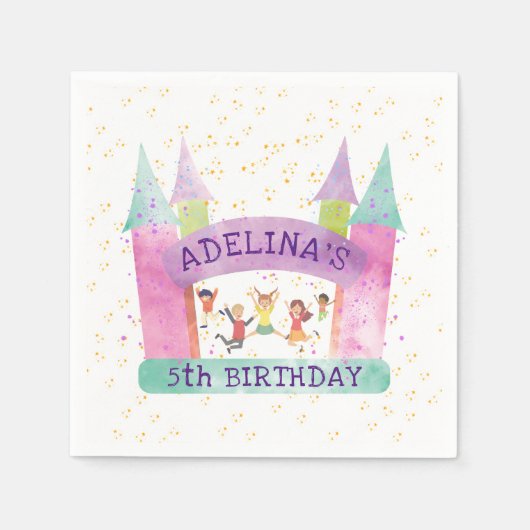 Bounce House Jump Spelen Gymnastiek Kinderen Verja Servet (Voorkant)