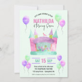 Bounce House Jump Trampoline Meisje Verjaardag Dig Kaart (Voorkant)