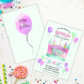 Bounce House Jump Trampoline Meisje Verjaardag Dig Kaart