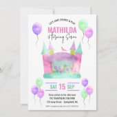 Bounce House Jump Trampoline Meisje Verjaardagsfee Kaart (Voorkant)