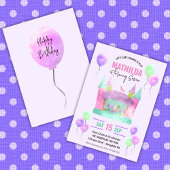 Bounce House Jump Trampoline Meisje Verjaardagsfee Kaart