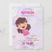 Bounce House Jump Trampoline Opal Meisjes Verjaard Kaart (Voorkant)