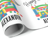 Bounce House Jumping Castle Ball Kinder naam Cadeaupapier (Rol Hoek)