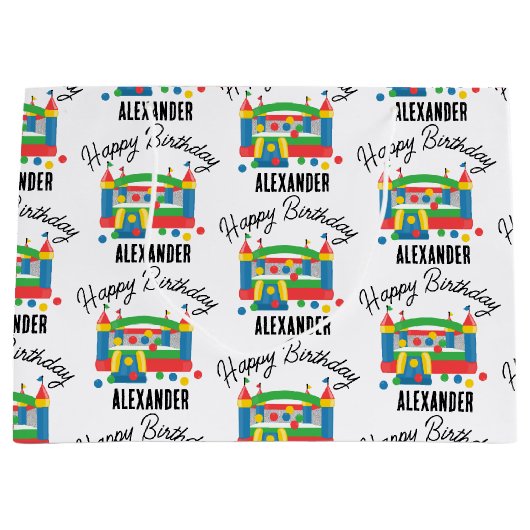 Bounce House Jumping Castle Ball Kinder naam Groot Cadeauzakje (Voorkant)