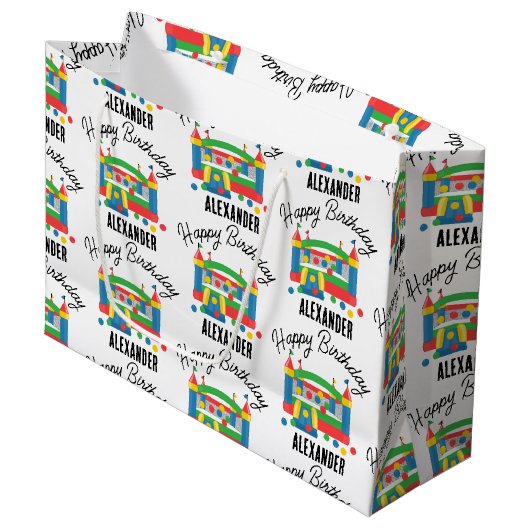 Bounce House Jumping Castle Ball Kinder naam Groot Cadeauzakje (Voorkant Gekanteld)