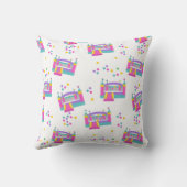 Bounce House Jumping Castle Ball Schattige Roze Pa Kussen (Achterkant)