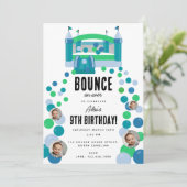 Bounce House Jumping Castle Boys Foto Verjaardag Kaart (Staand voorkant)