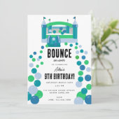 Bounce House Jumping Castle Boys Verjaardagsfeest Kaart (Staand voorkant)