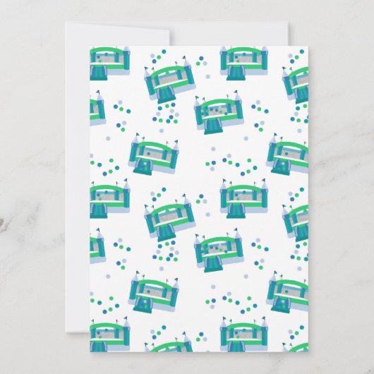 Bounce House Jumping Castle Boys Verjaardagsfeest Kaart (Achterkant)