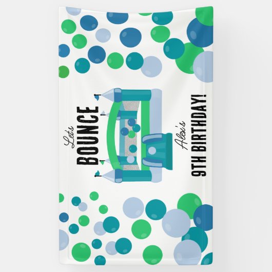 Bounce House Jumping Castle Boys Verjaardagsfeest Spandoek (Verticaal)