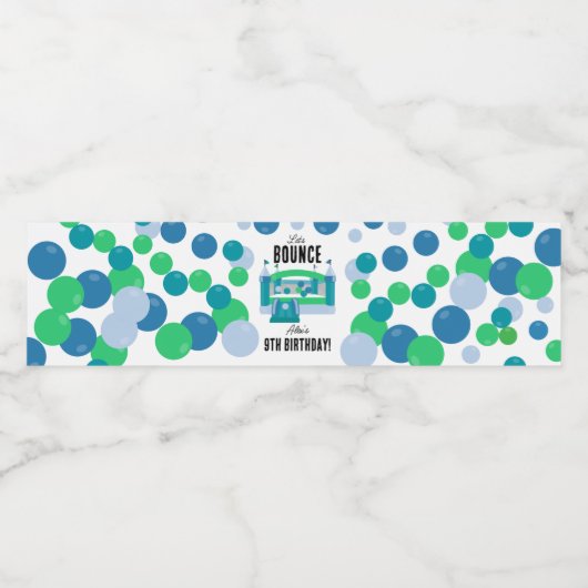 Bounce House Jumping Castle Boys Verjaardagsfeest Waterfles Etiket (Enkel label)