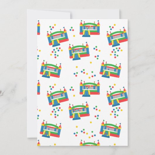 Bounce House Jumping Castle Kids Verjaardagsfeest Kaart (Achterkant)