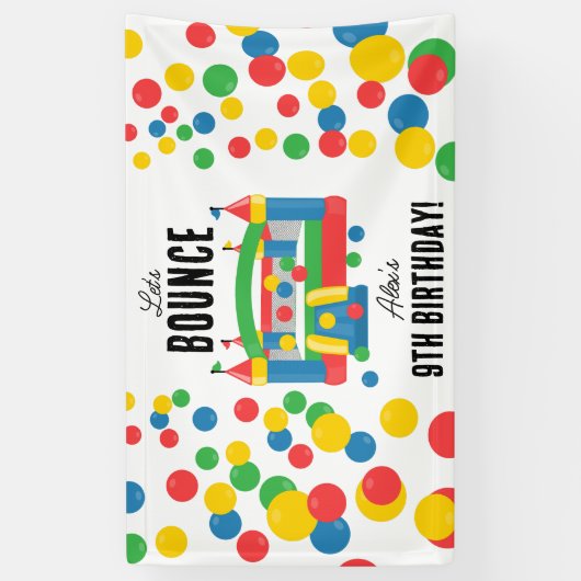 Bounce House Jumping Castle Kids Verjaardagsfeest Spandoek (Verticaal)