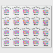 Bounce House Jumping Castle Meisjes Verjaardagsfee Cadeaupapier (Vlak)