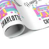 Bounce House Jumping Castle Meisjes Verjaardagsfee Cadeaupapier (Rol Hoek)