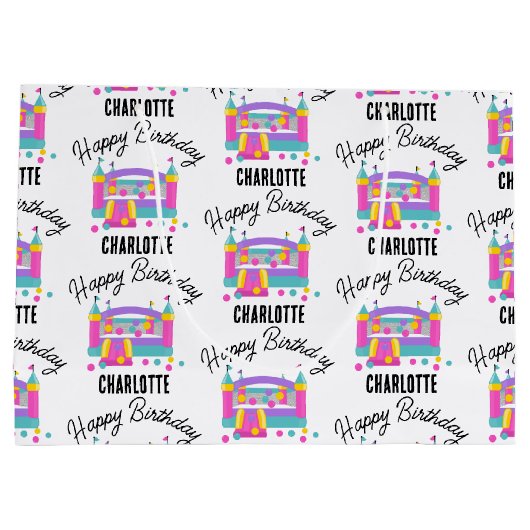 Bounce House Jumping Castle Meisjes Verjaardagsfee Groot Cadeauzakje (Achterkant)