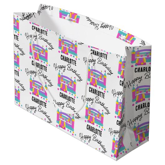 Bounce House Jumping Castle Meisjes Verjaardagsfee Groot Cadeauzakje (Achterkant Gekanteld)