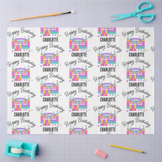 Bounce House Jumping Castle Meisjes Verjaardagsfee Tissuepapier (Craft)