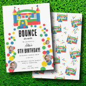 Bounce House Jumping Castle Verjaardag Custom Phot Kaart