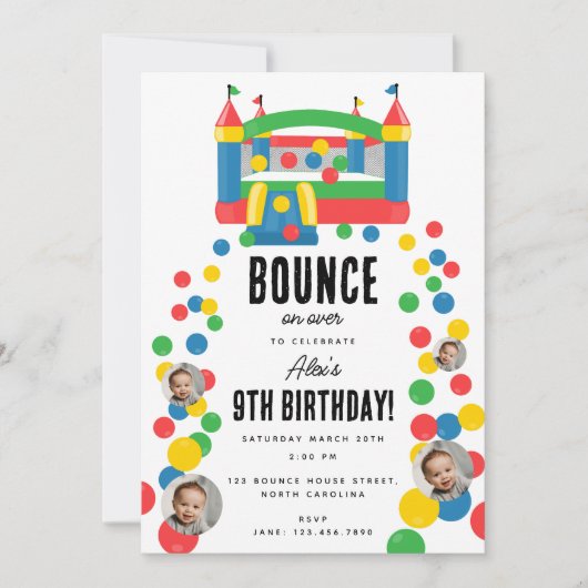 Bounce House Jumping Castle Verjaardag Custom Phot Kaart (Voorkant)