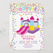 Bounce House Kleurrijk Meisje Regenboog Verjaardag Kaart (Voorkant / Achterkant)